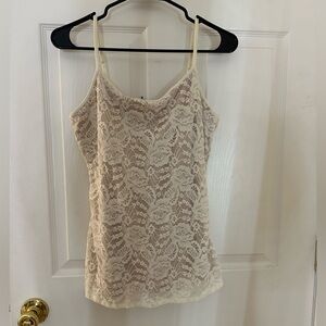 Express Lace Camisole Tank Top - Cream